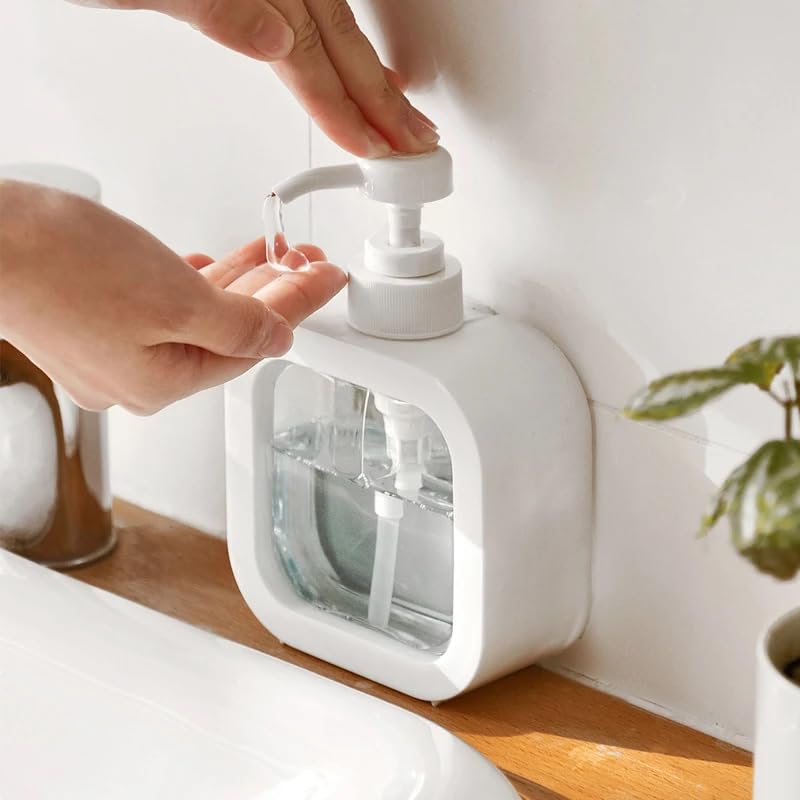 DD Retails Modern Detachable Soap Dispenser || Multipurpose Reusable Liquid Bottle || Soap Dispenser for Liquid, Shampoo, Conditioner, Shower Gel, Hand Wash (Pack of 1) (Square) - Image 3