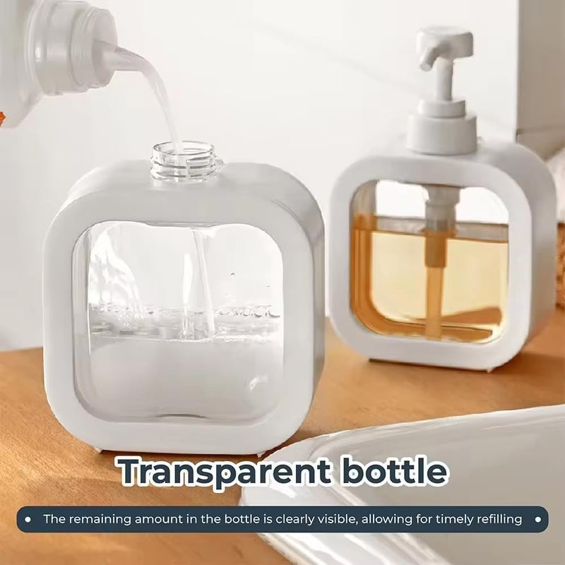 DD Retails Modern Detachable Soap Dispenser || Multipurpose Reusable Liquid Bottle || Soap Dispenser for Liquid, Shampoo, Conditioner, Shower Gel, Hand Wash (Pack of 1) (Square) - Image 4
