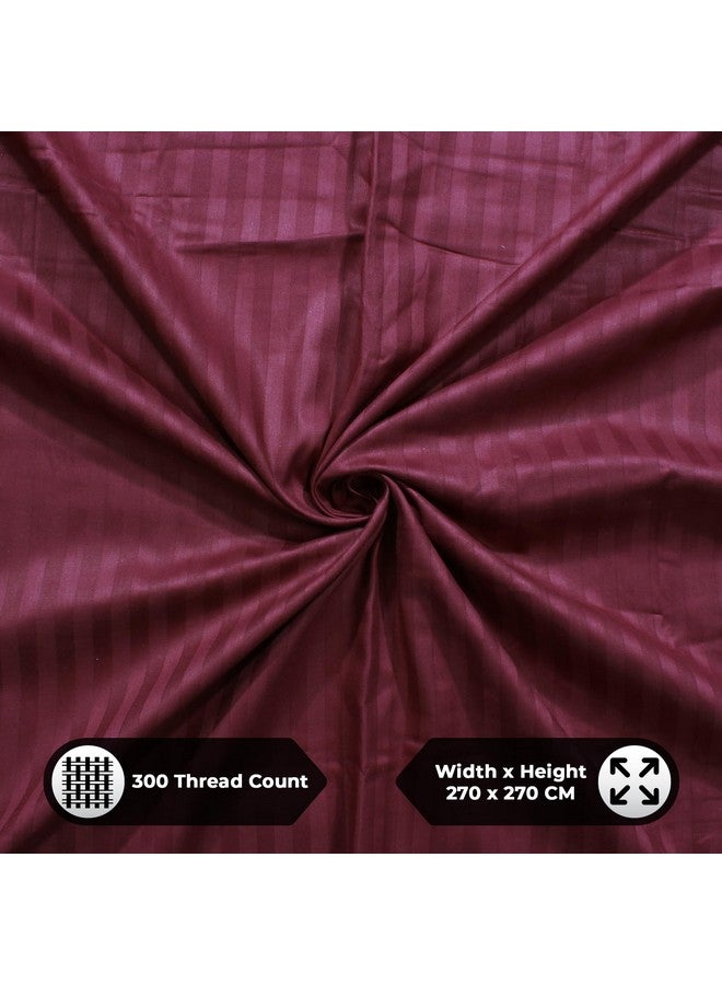 Story@Home Bedsheet for King Size Bed | 300TC | Satin Finish | Wine | 1 Piece Cotton bedsheets for King Size Bed with 2 Pillow Covers (270 x270cm) Perfect for Festive Gifting | 100% Cotton bedsheet - Image 3
