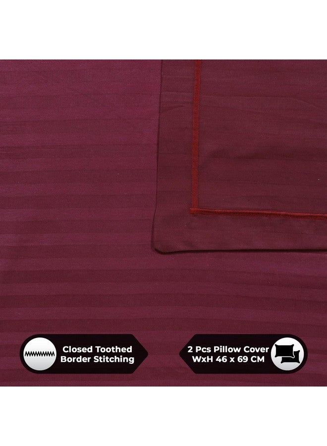 Story@Home Bedsheet for King Size Bed | 300TC | Satin Finish | Wine | 1 Piece Cotton bedsheets for King Size Bed with 2 Pillow Covers (270 x270cm) Perfect for Festive Gifting | 100% Cotton bedsheet - Image 4