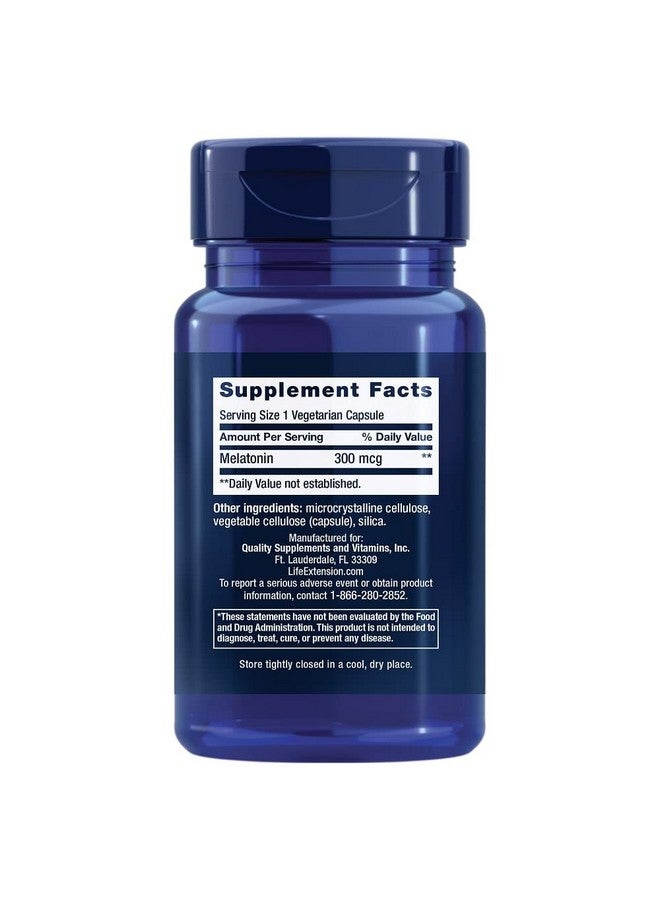لايف إكستنشن ميلاتونين من لايف إكستنشن، 300 ميكروجرام، دعم لطيف للنوم، إيقاعات يومية صحية، دفاع خلوي، خالٍ من الجلوتين، غير معدّل وراثيًا، نباتي، 100 كبسولة - Image 2