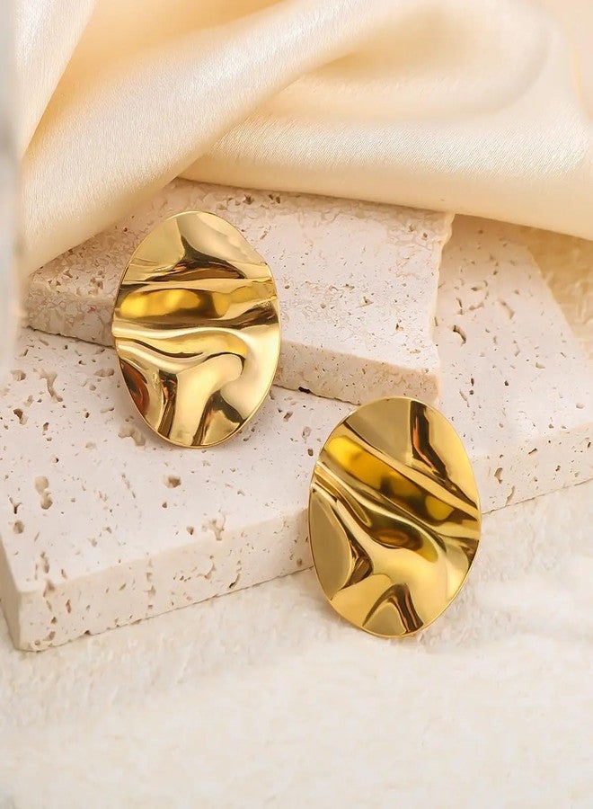 MEENAZ earrings for women fashion studs earrings for women anti tarnish gold ear rings stainless steel korean bali Gold Hoop Earrings | Combo design Jewellery Celebrity Inspired earrings set for women - Image 3