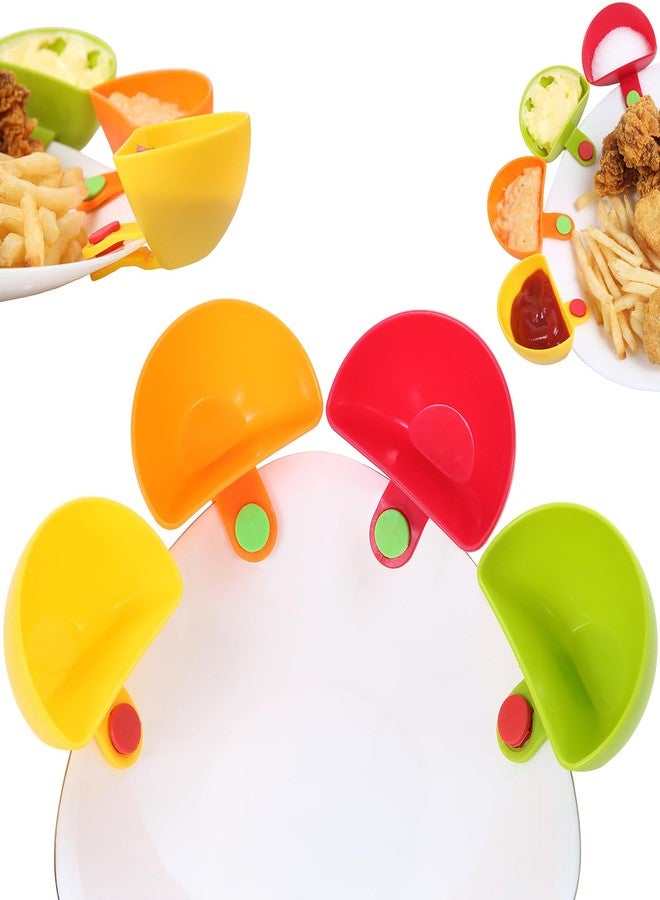 GuoGuo Wu Dip Clip Bowl Holder, 8-Pack Colorful Table Bowls Clip-on Dip Holders, For Tomato, Sauce, Salt, Vinegar, Sugar, Spices - Dip Bowl Party Ware - Image 1