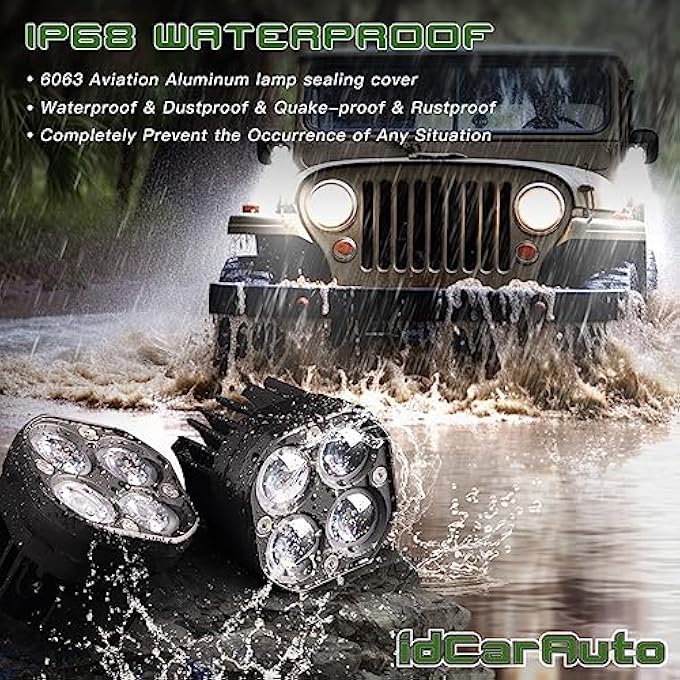 idCarAuto Led Pods Off Road Fog Lights White Amber Spot Beam Ditch Lights 2Pcs 40W For Jeep Truck Motorcycle Suv Atv Utv 4X4 Pickup - Image 5
