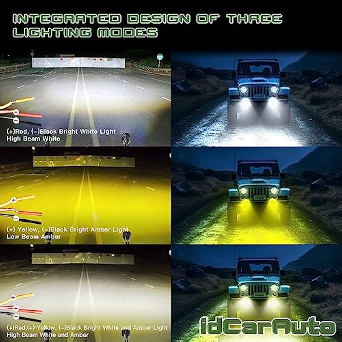 idCarAuto Led Pods Off Road Fog Lights White Amber Spot Beam Ditch Lights 2Pcs 40W For Jeep Truck Motorcycle Suv Atv Utv 4X4 Pickup - Image 3