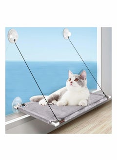 Cat Hammock, Cat Window Perch Hammock Bed for Indoor Large Cats, Cat Hammock Window Resting Seat Shelves with Sturdy Knob Suction Cups Holds Up to 50 lbs, Space-Saving and Easy to Assemble