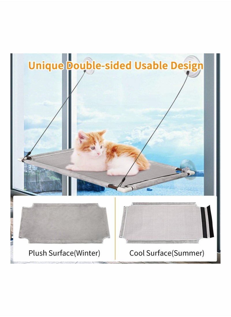 Generic - Cat Hammock, Cat Window Perch Hammock Bed for Indoor Large Cats, Cat Hammock Window Resting Seat Shelves with Sturdy Knob Suction Cups Holds Up to 50 lbs, Space-Saving and Easy to Assemble - Image 1