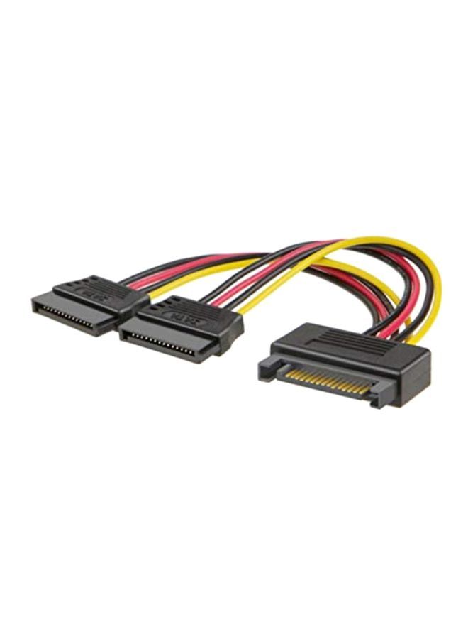 NIBEMINENT SATA Power Extension Y Splitter Cable 15centimeter Black/Red/Yellow - Image 1