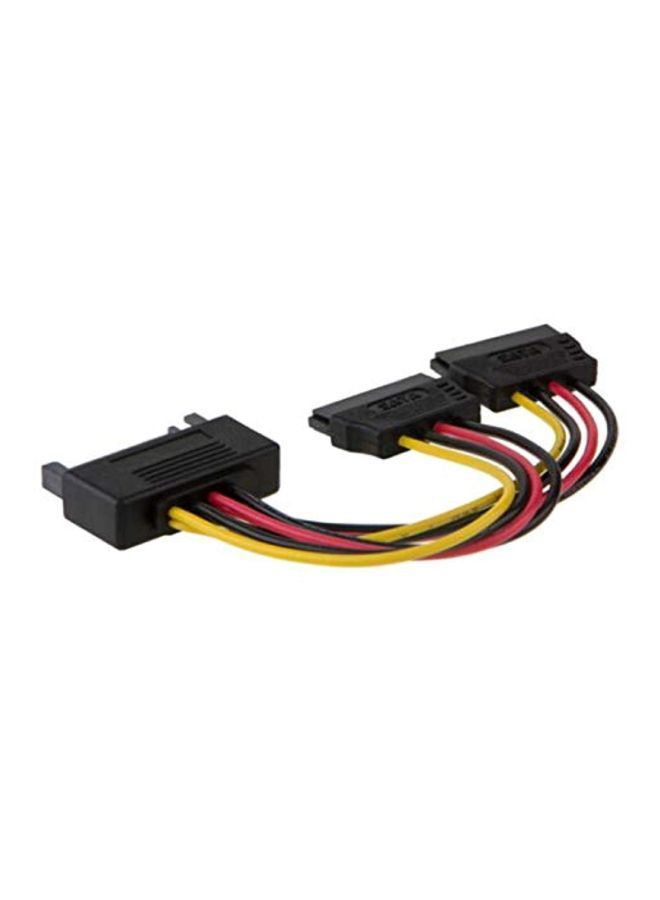 NIBEMINENT SATA Power Extension Y Splitter Cable 15centimeter Black/Red/Yellow - Image 2
