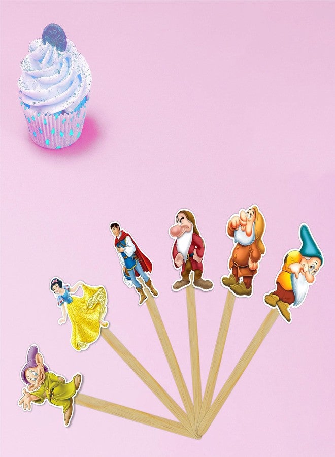 Seyal "Snw Whte and the Sevn Dwafs Cupcake Topper | Fairytale Party Decor | Enchanted Forest Theme | Classic Story Celebration | Magical Cake & Cupcake Decorations" - Image 3