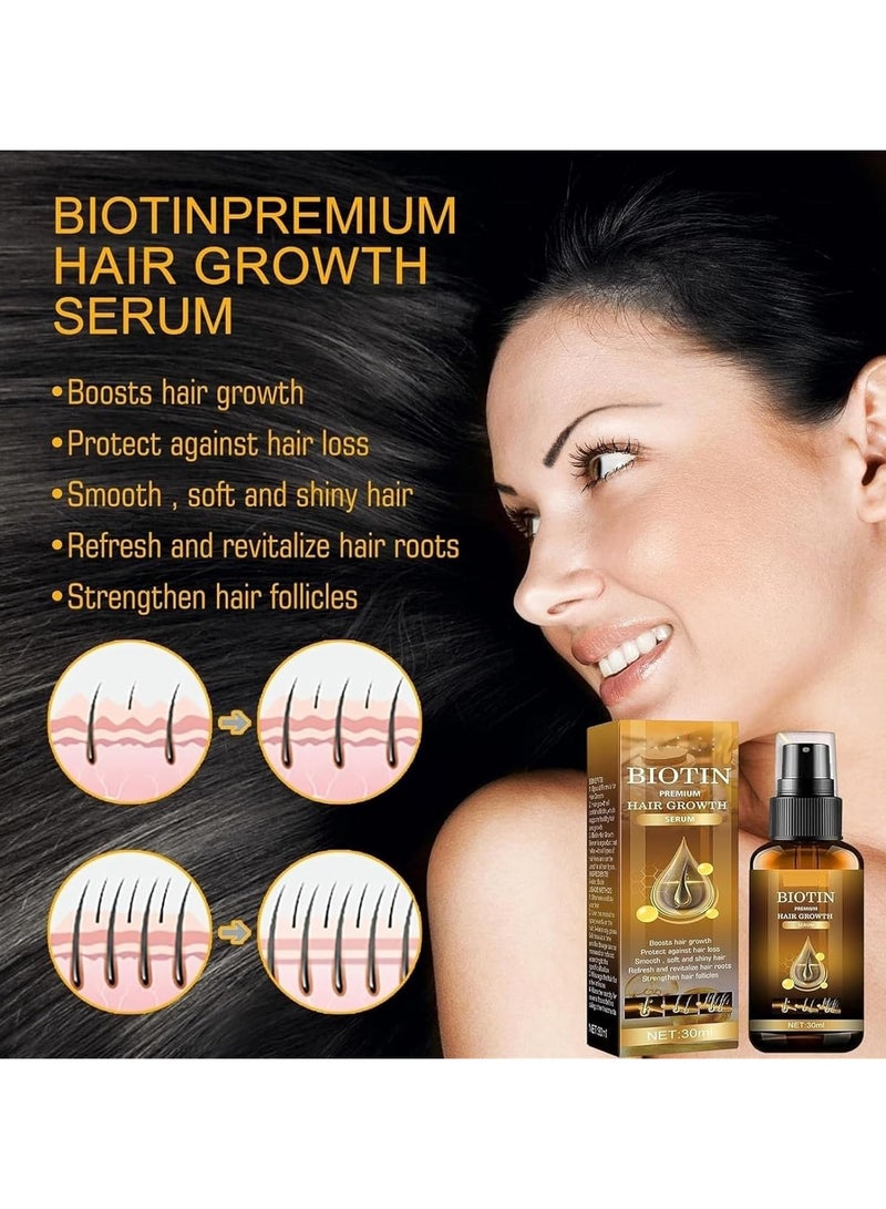 Biotin Hair Growth Spray, Biotin Hair Growth Serum, Hair Growth Serums, Nourishing Hair Spray, Prevention of Hair Loss, Biotin Hair Loss Oil, Hair Growth Essential Oils, Nourishes Hair and Scalp (1PC)