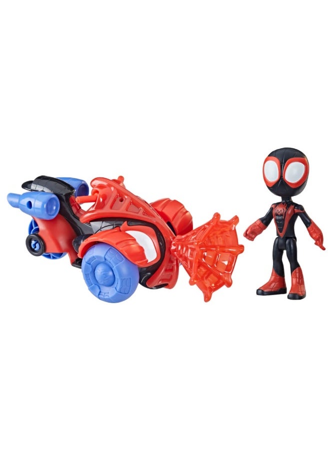 MARVEL Spidey & His Amazing Friends Miles Morales Action Figure & Techno-Racer Vehicle  - Image 3