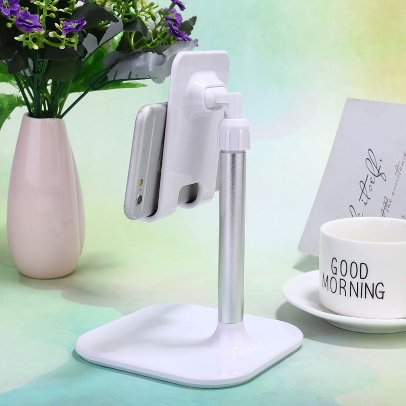 Phone Tablet Mount Lazy Phone Holder Desktop Stand Tablet Bracket Hand Free Telescopic Phone Tablet Display Stand (White) - Image 1
