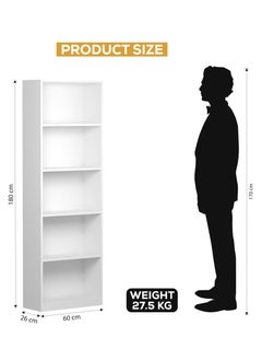 RIGID Wooden 5-Tier Open Book Shelf Cabinet  180x60x26cm  - Image 3