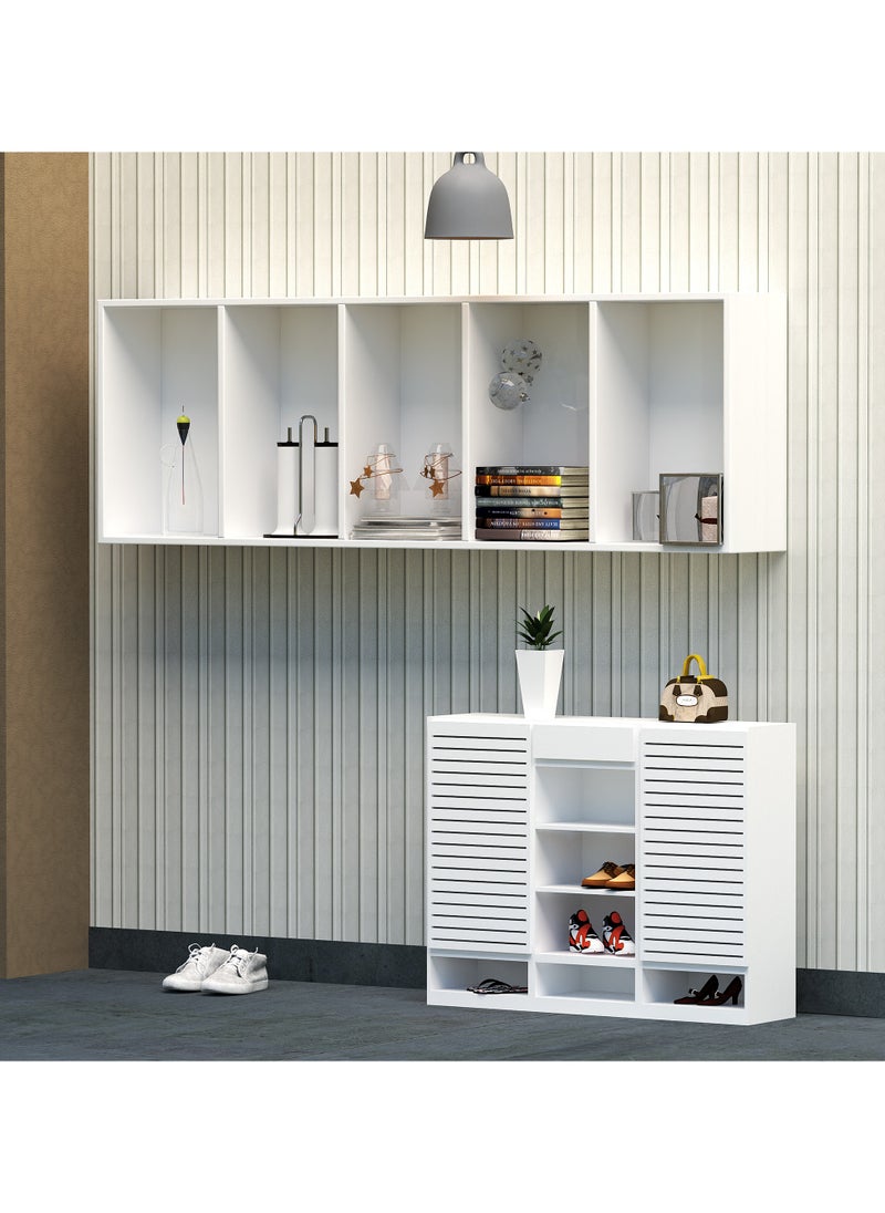 RIGID - Wooden 5-Tier Open Book Shelf Cabinet  180x60x26cm - Image 1