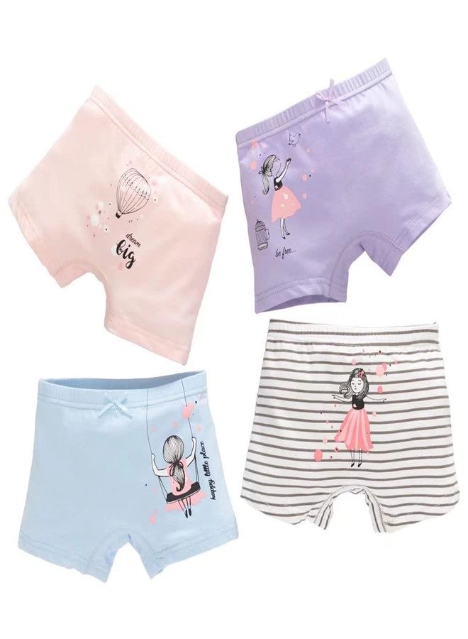 Core Pretty Little Girls Cotton Boy Shorts – Soft Toddler Panties, Breathable Underpants & Undies for Baby Girls 4-5 Years Princess Boxer Briefs Underwear - Image 1