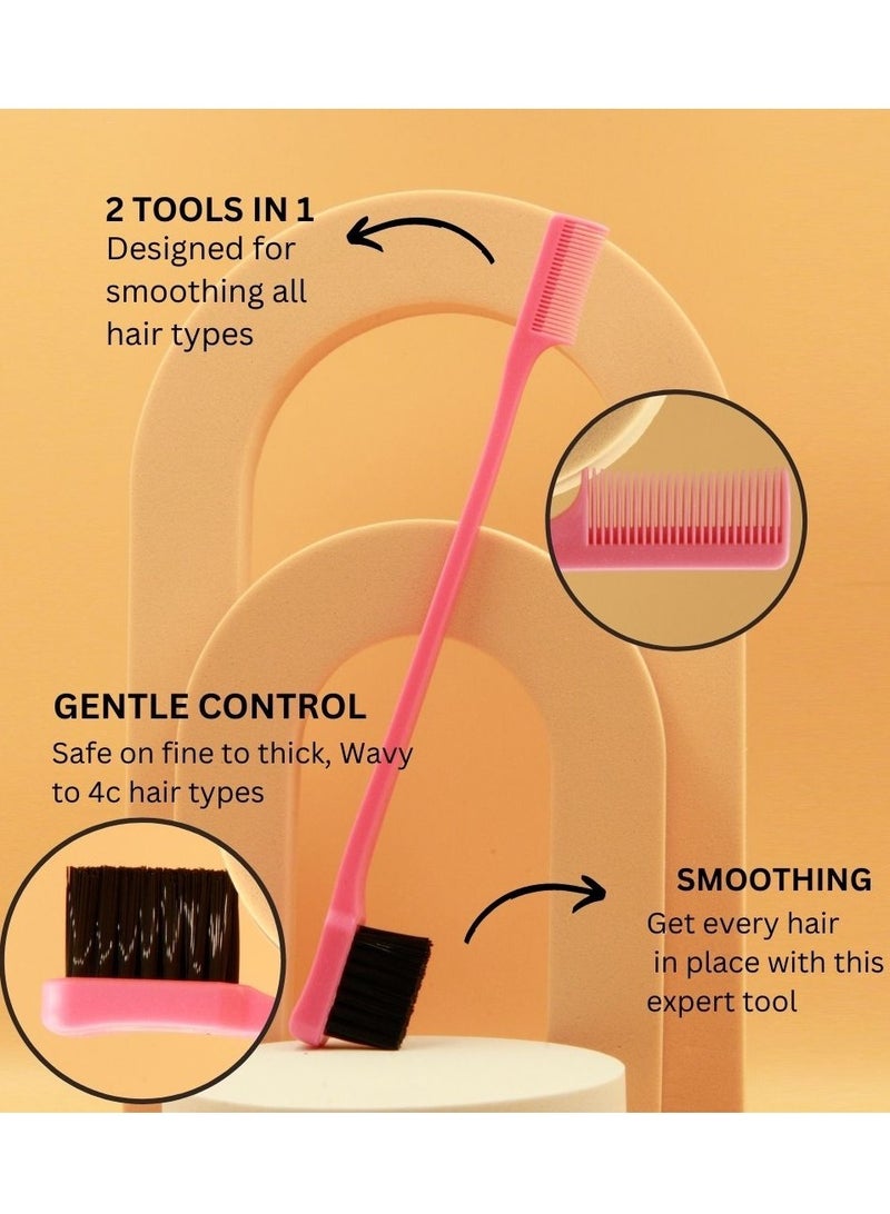 Prime Hair Brush Professional Detangler Superbrush Scalp Massage Comb Paddle Vented Brush for All Hair Types for Men and Women + Hair Edge Brush Eyelash Comb Edge Control Brush Styling Eyebrow Brush - Image 2