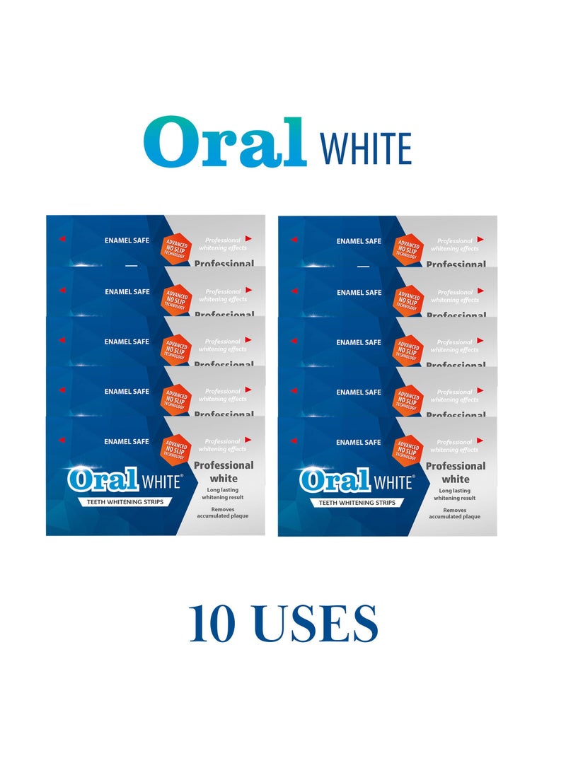 Oral White ORAL WHITE Professional Whitening Strips, 10 Treatments  - Image 1