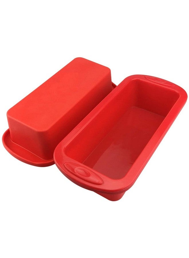 Inditradition Non-Stick Baking Bread Pan | Silicon Loaf Tin, Fruit Cake Pan (8.5 x 3.4 Inches, Pack of 1, Red) - Image 1
