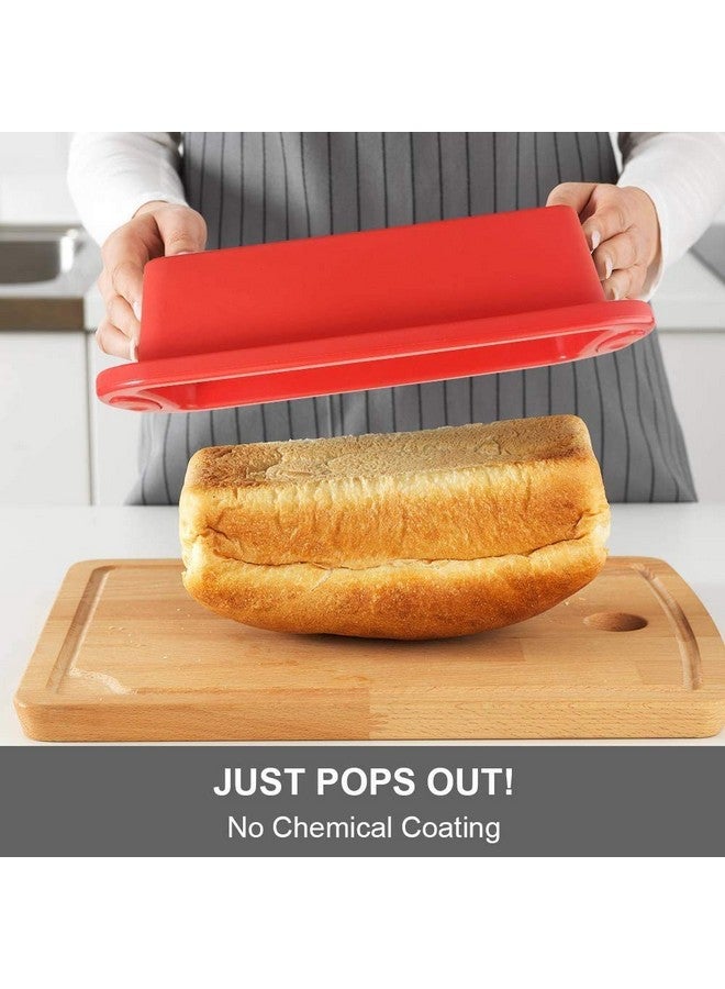 Inditradition Non-Stick Baking Bread Pan | Silicon Loaf Tin, Fruit Cake Pan (8.5 x 3.4 Inches, Pack of 1, Red) - Image 2