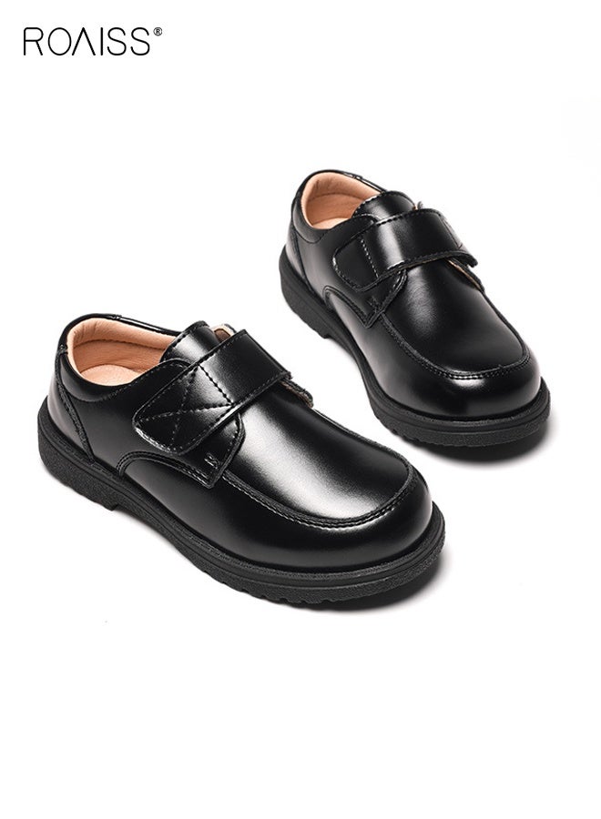 roaiss Boys Stylish Leather Shoes, Retro Dress Shoes, Classic Premium School Uniform Flats, Comfortable Non-Slip Loafer Shoes for Boys, Suitable for Daily and Formal Wear  - Image 2