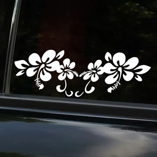 LHDOS Flower Car Sticker Decal 113 x 37 Vinyl Car Bumpers Sticker Automotive Exterior Decoration Accessories for Car Window Wall Helmet Decals White - Image 1