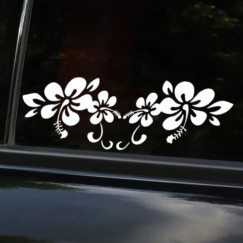 LHDOS Flower Car Sticker Decal 113 x 37 Vinyl Car Bumpers Sticker Automotive Exterior Decoration Accessories for Car Window Wall Helmet Decals White - Image 3