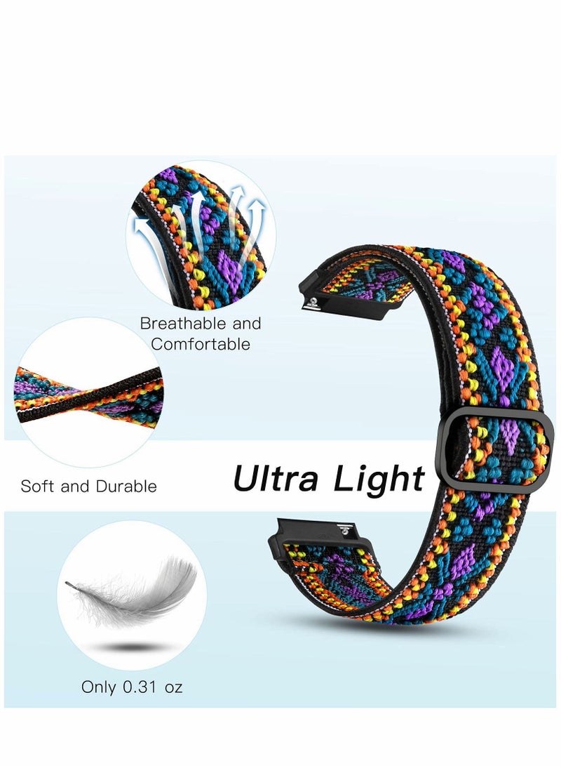 SYOSI Floral Bands Compatible with Samsung Active 2 Watch Band 40mm, Adjustable 20mm Stretchy Loop Strap - Image 2