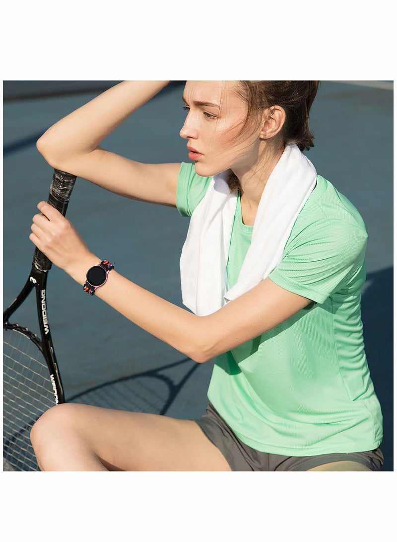 SYOSI Floral Bands Compatible with Samsung Active 2 Watch Band 40mm, Adjustable 20mm Stretchy Loop Strap - Image 4