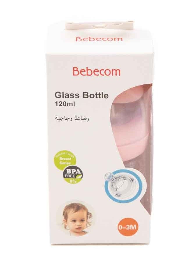 Bebecom Glass Bottle 120ml BPA Free, 0-3 Months, Pink - pzsku/Z94F86548F61553F0A5CCZ/45/_/1650023164/0c193c34-4235-4dba-8091-b2014189132c