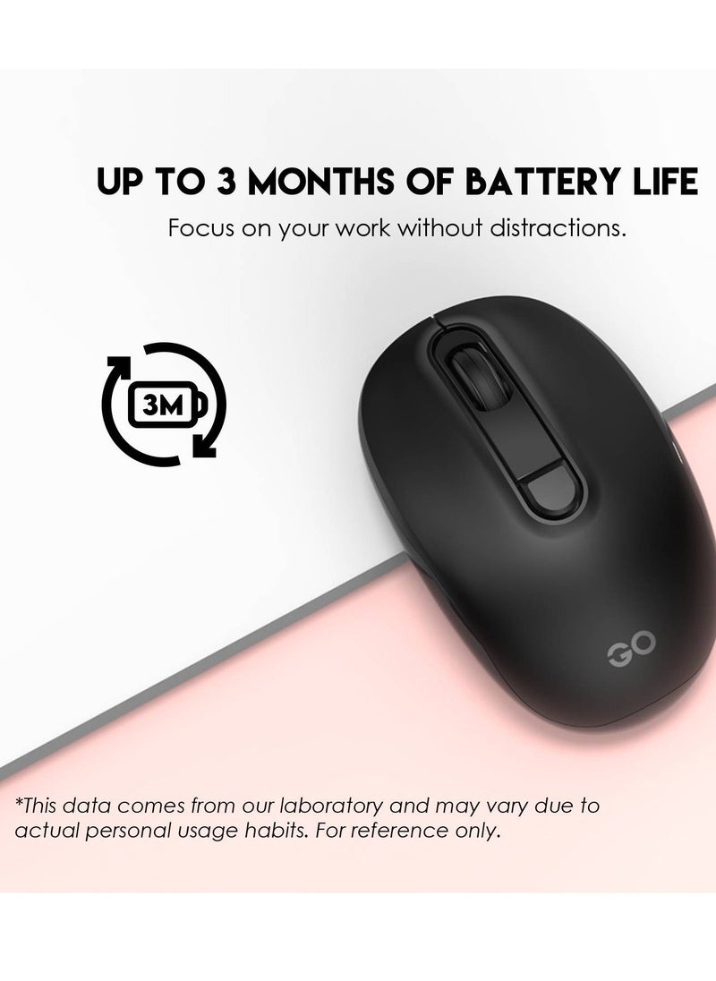 FANTECH Fantech W190 Dual Mode Bluetooth Wireless Gaming Office Mouse, Silent Switches, Ultra Lightweight, 1600 DPI, Honeycomb Grip, 200 Hours Of Battery(BLACK)  - Image 3