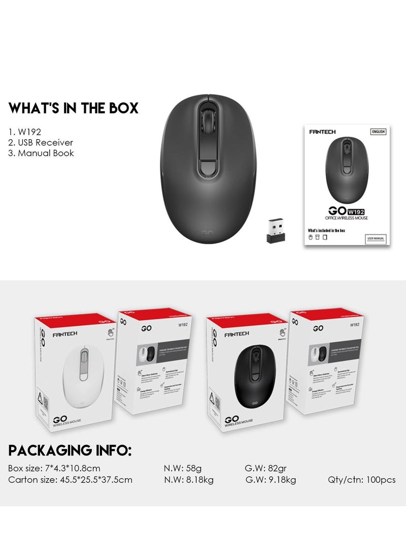 FANTECH Fantech W190 Dual Mode Bluetooth Wireless Gaming Office Mouse, Silent Switches, Ultra Lightweight, 1600 DPI, Honeycomb Grip, 200 Hours Of Battery(BLACK)  - Image 4