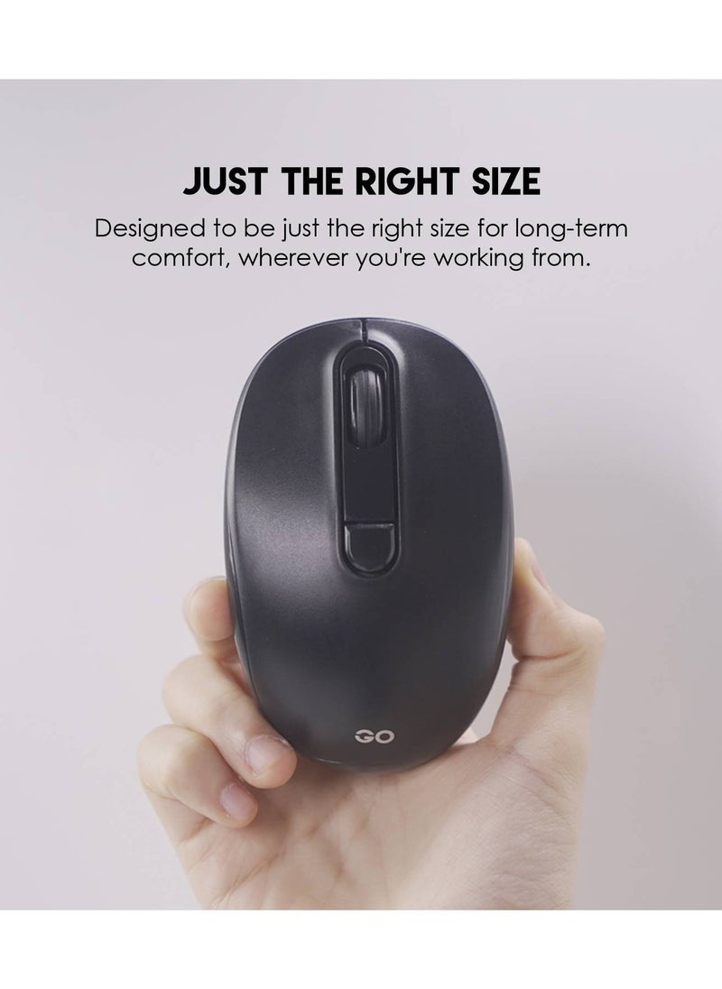 FANTECH Fantech W190 Dual Mode Bluetooth Wireless Gaming Office Mouse, Silent Switches, Ultra Lightweight, 1600 DPI, Honeycomb Grip, 200 Hours Of Battery(BLACK)  - Image 2