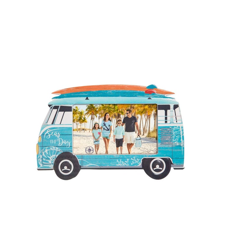 Beachcombers Beachcombers 8 Resin 4X6 Blue Surf Bus Picture Frame Blue 