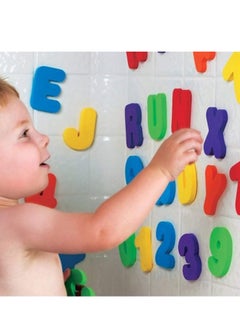Bath Toys Organizer + 36 Soft Foam ABC 123 Letters & Numbers Bathroom Alphabet Baby Toys for Early Learning Foam Letters and Quick Dry Storage Net Bag