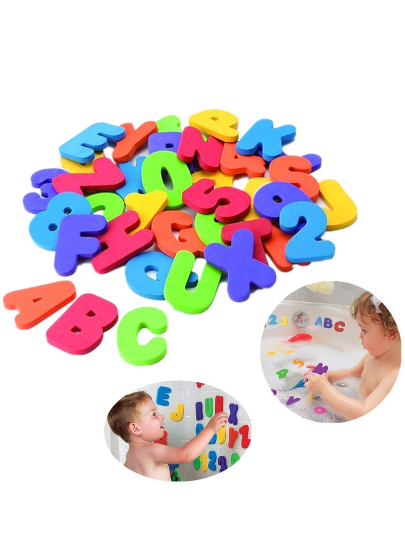 Excefore - Bath Toys Organizer + 36 Soft Foam ABC 123 Letters & Numbers Bathroom Alphabet Baby Toys for Early Learning Foam Letters and Quick Dry Storage Net Bag - Image 1