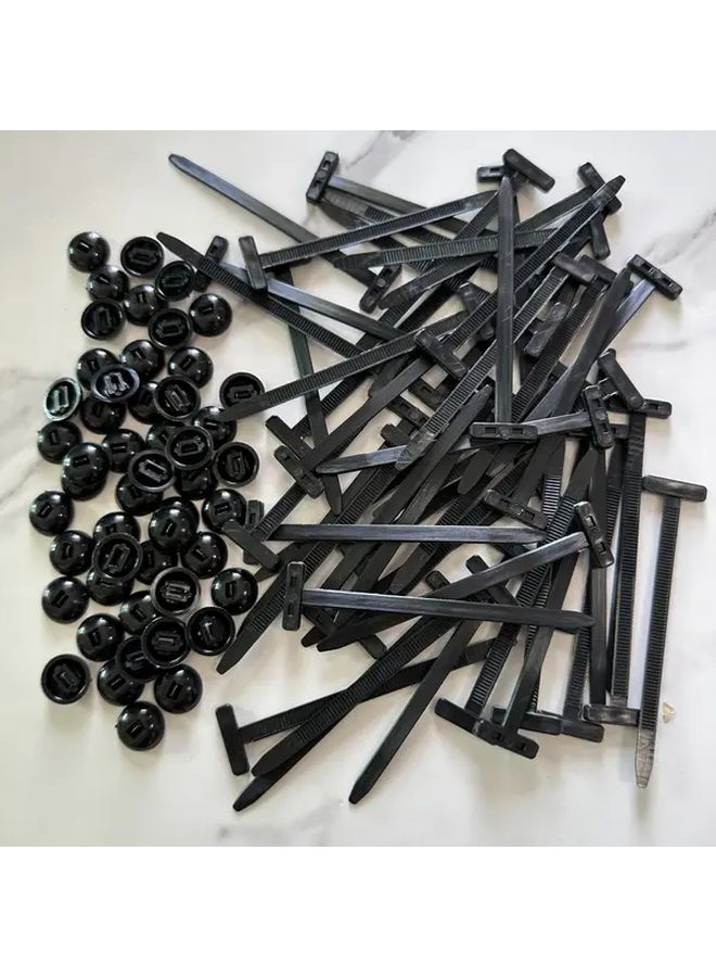 50 Pieces Black Self Locking Nylon Cable Ties for Secure Fastening Organizing Cables Wires - Image 3