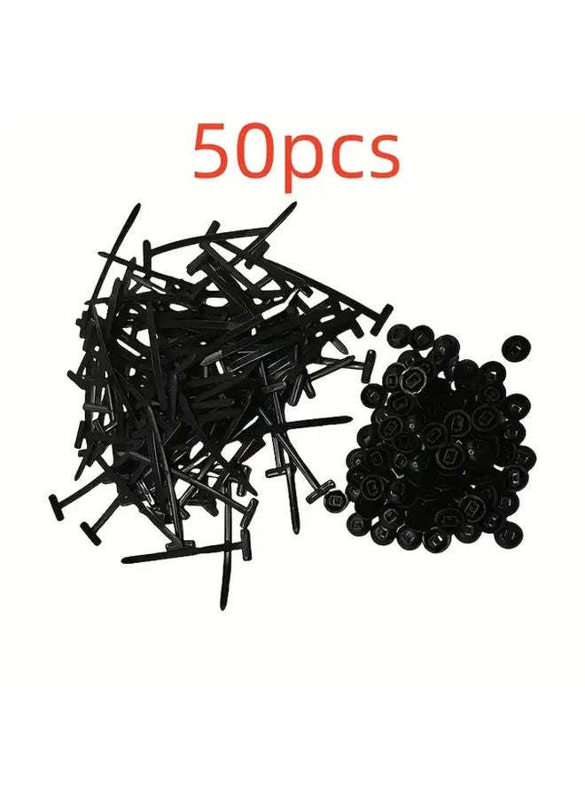 50 Pieces Black Self Locking Nylon Cable Ties for Secure Fastening Organizing Cables Wires - Image 1
