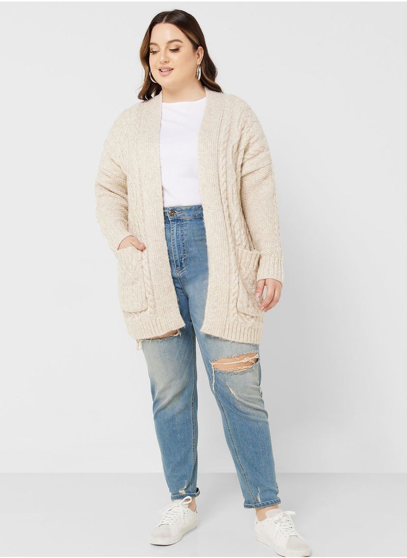 Only Carmakoma - Pocket Detail Knitted Cardigan - Image 1