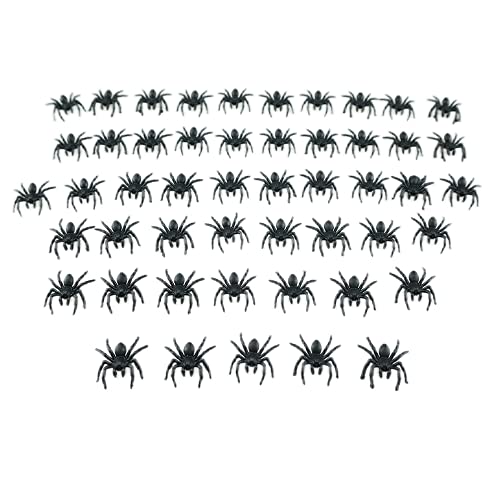 SaktopDeco 50 PCS Mini Plastic Spiders Small Fake Spiders Scary Realistic Spiders for Halloween Prank Props Decorations - Image 5