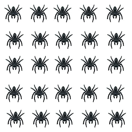 SaktopDeco 50 PCS Mini Plastic Spiders Small Fake Spiders Scary Realistic Spiders for Halloween Prank Props Decorations - Image 4