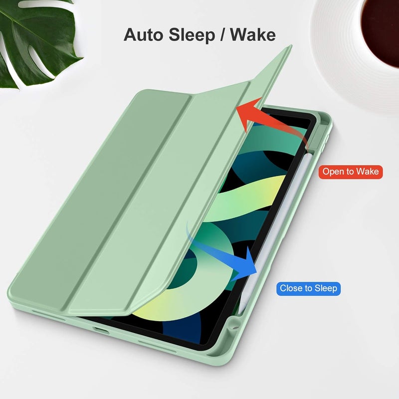Akkerds Compatible with iPad Air 11 Inch Case 7th/6th Generation (M3/M2) 2025/2024, for iPad Air 5th/4th Generation Case 10.9 Inch 2022/2020 with Pencil Holder[Auto Sleep/Wake], Green - Image 5