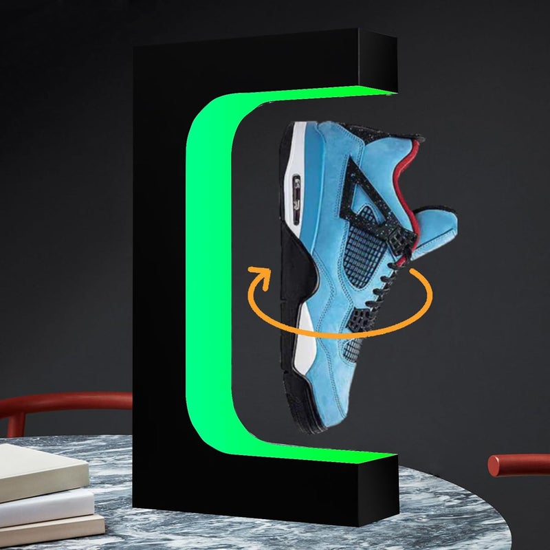 Floatidea Levitating Shoe Display Magnetic Floating Sneaker Stand LCD Interactive Screen Adjustable Wide Range Accurate Weight Optional Rotation Speed Colorful LED Lights Acrylic Rack Exhibition Christmas Gift - Image 4