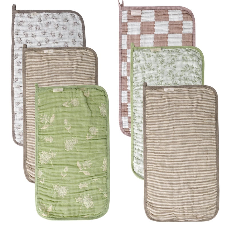 HardNok Ultra-Soft Muslin Baby Burp Cloths - 6-Pack - Image 1