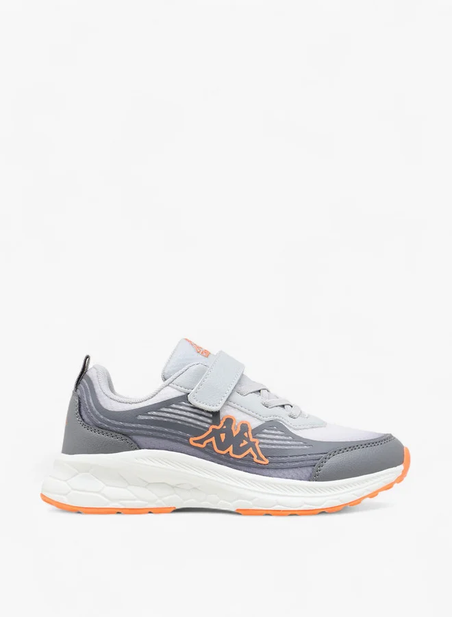 Kappa Boys' Logo Print Sports Shoes with Hook and Loop Closure