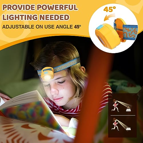 EverBrite LED Headlamp Rechargeable Kids Headlamp with RGB Mode and Adjustable Headband, 3 Modes Multicolor Headlamp for Kids, Bright Kids Head Lamp for Camping, Reading, Exploring, Hiking, Birthday - Image 4