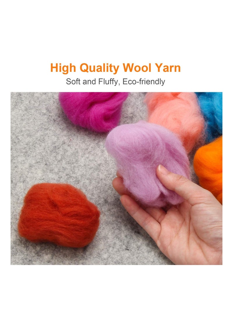 KASTWAVE Fibre Wool Yarn Roving, 50 Colors for Needle Felting Hand Spinning DIY Craft Materials - Image 3