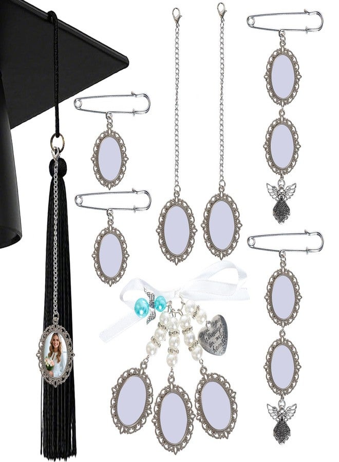 Phnydreg 7Pcs Graduation Cap Memorial Photo Charms Sublimation Tassel Charms for Graduation Cap and Gown Decoration - Image 1