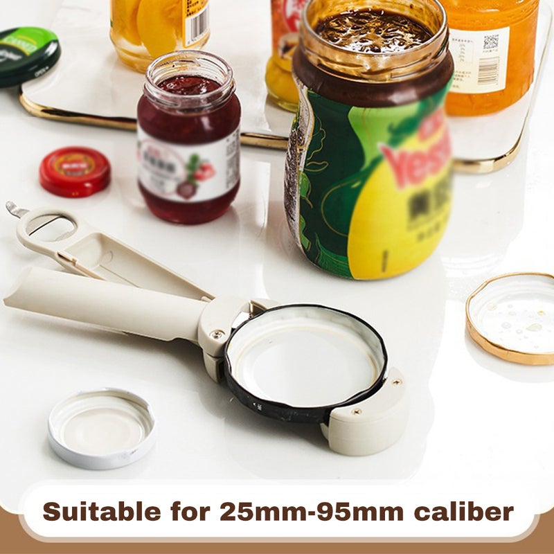 Bottle Opener: Gray White, Retractable Design Fits 25-95mm Caps - Ergonomic Handle For Wrist Relief, Durable Nylon & Stainless Steel Camping Tool For Picnics, Seniors, Arthritic Sufferers - Image 4