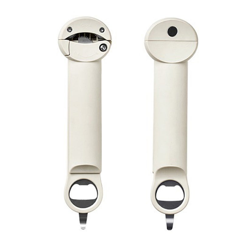 Bottle Opener: Gray White, Retractable Design Fits 25-95mm Caps - Ergonomic Handle For Wrist Relief, Durable Nylon & Stainless Steel Camping Tool For Picnics, Seniors, Arthritic Sufferers - Image 1